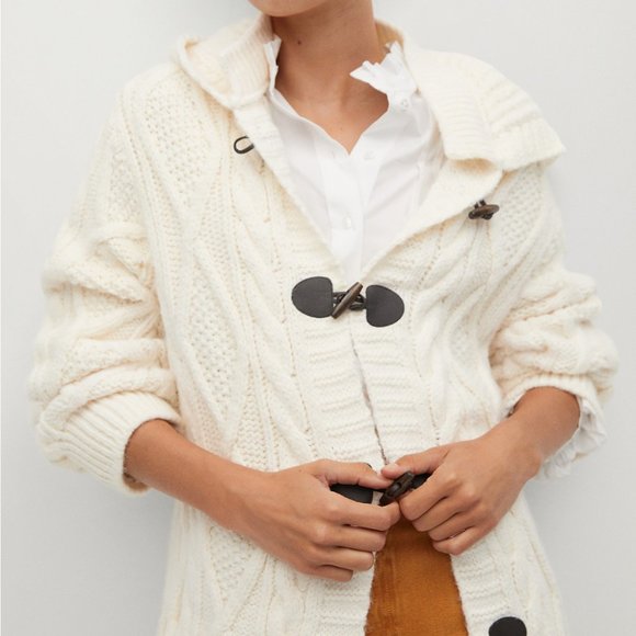 NWT Mango knit hooded coat - Picture 2 of 6